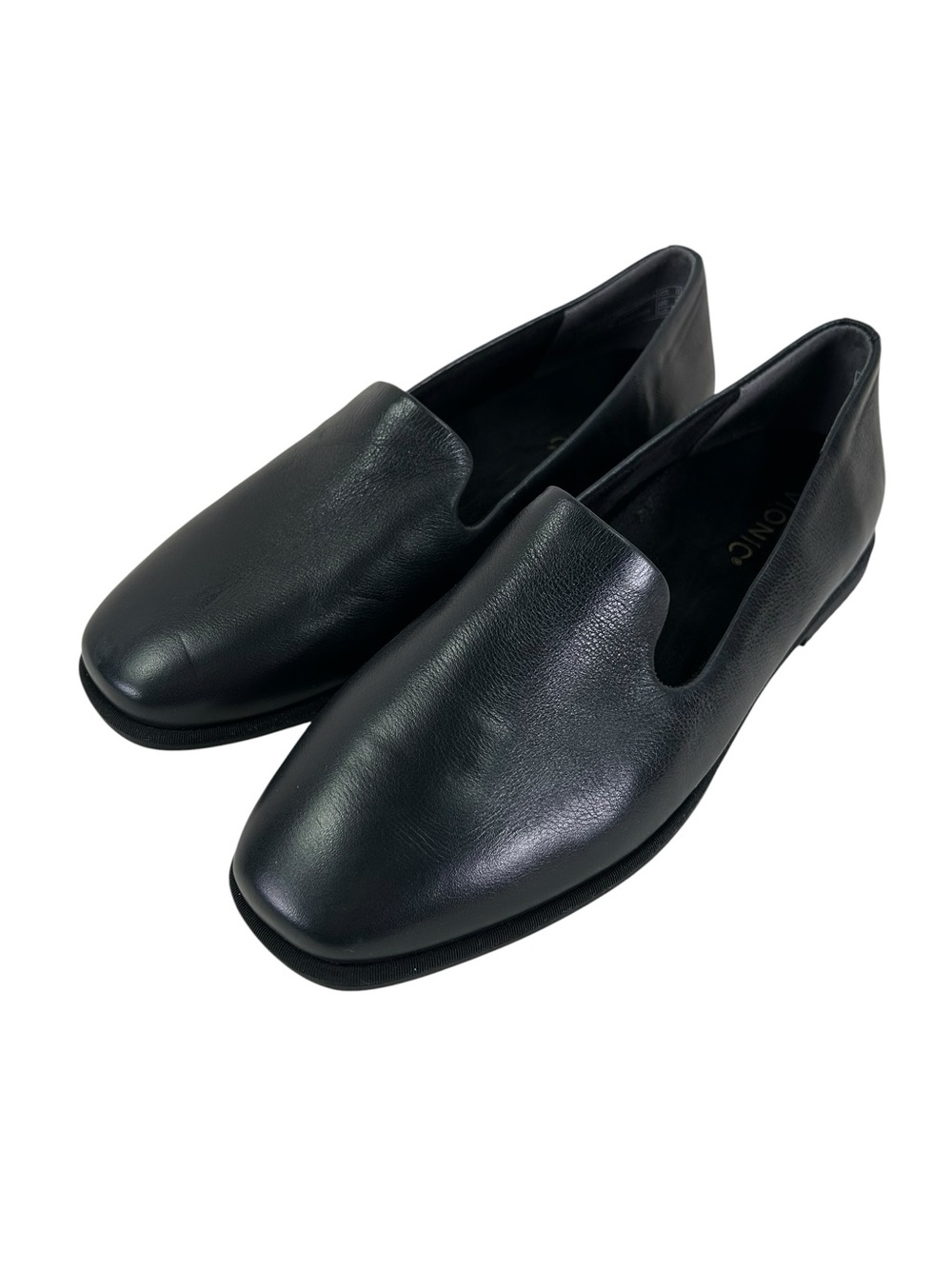 Vionic Willa 2.0 Loafers Women 8.5 M Black Leather VIO MOTION Comfort Flats